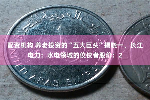 配资机构 养老投资的“五大巨头”揭晓一、长江电力:水电领域的佼佼者股价:2