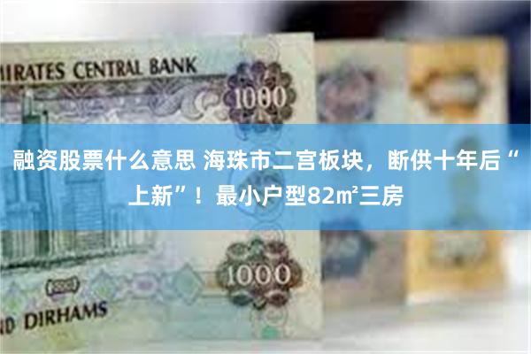 融资股票什么意思 海珠市二宫板块，断供十年后“上新”！最小户型82㎡三房