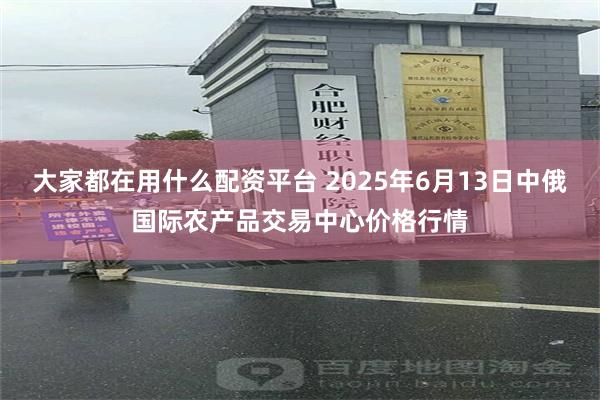大家都在用什么配资平台 2025年6月13日中俄国际农产品交易中心价格行情