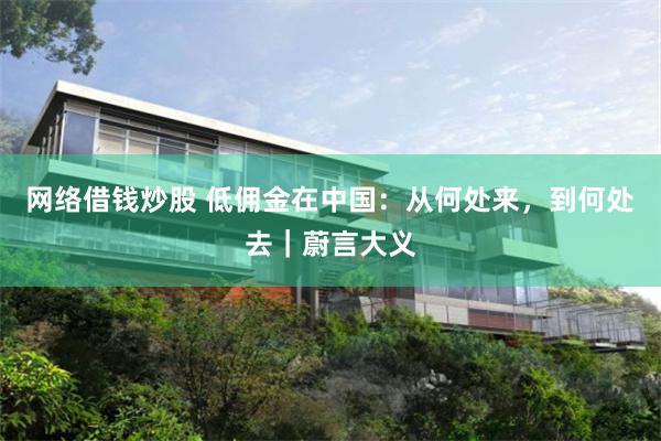 网络借钱炒股 低佣金在中国：从何处来，到何处去｜蔚言大义