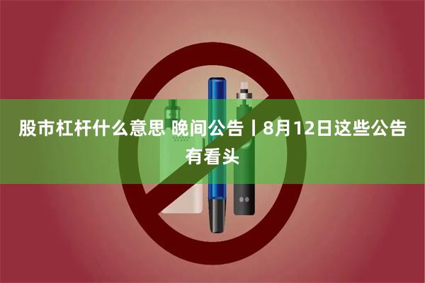 股市杠杆什么意思 晚间公告丨8月12日这些公告有看头